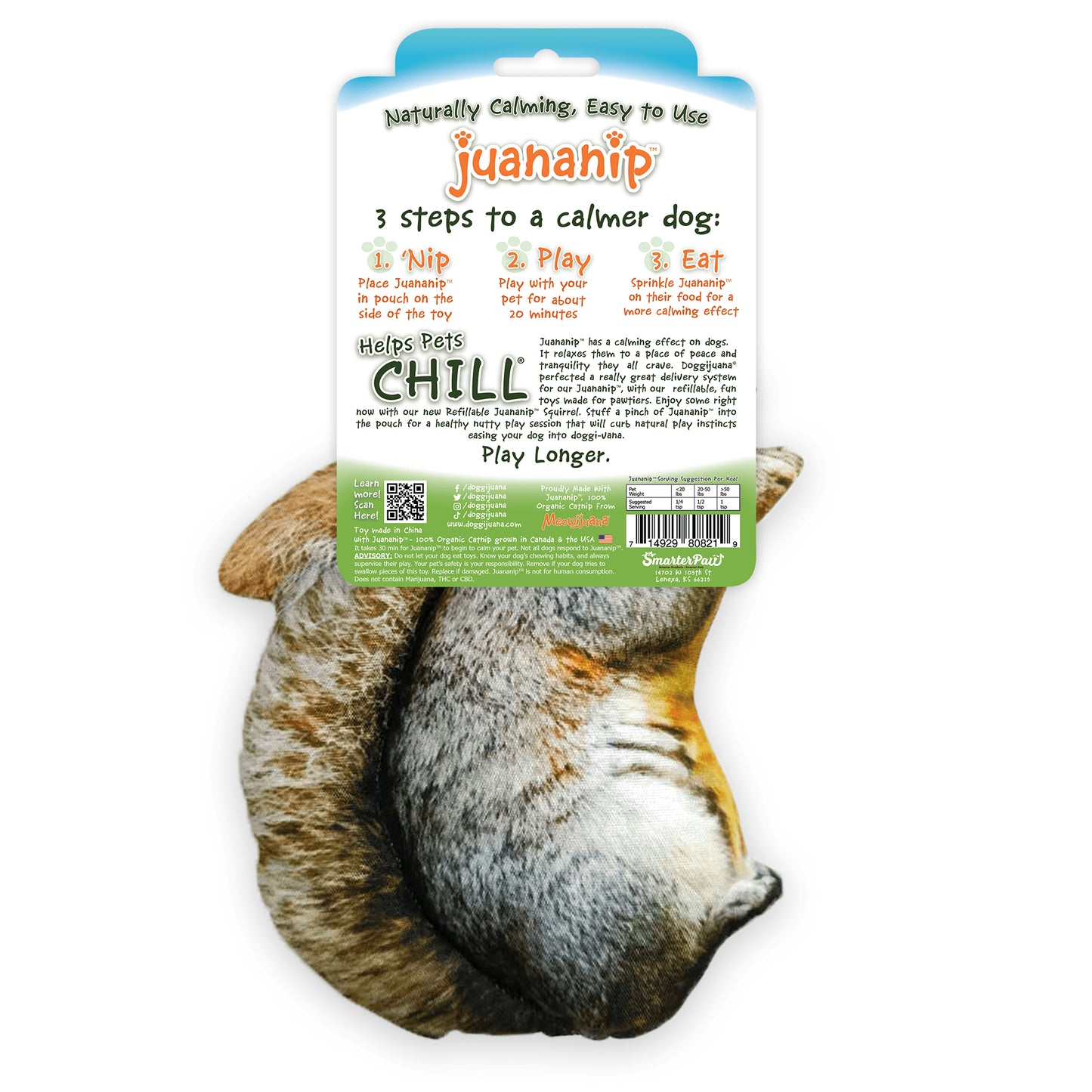 Refillable Catnip Squirrel Dog Toy