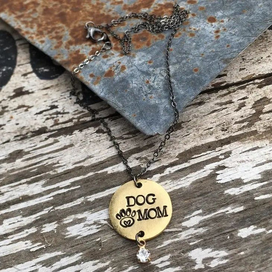 Dog Mom Necklace in Gold