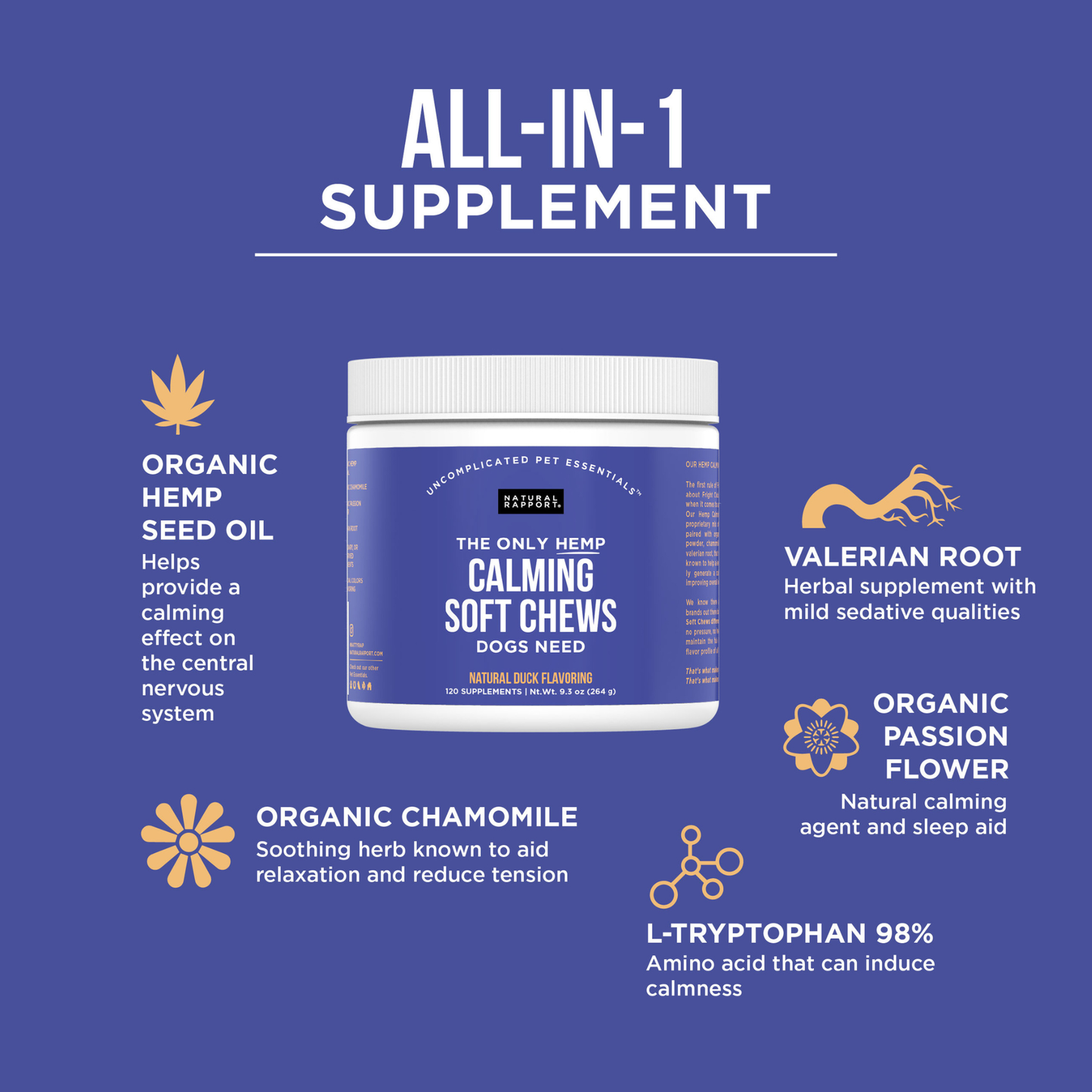 The Only Hemp Calming Soft Chews Dogs Need: 120 count jar