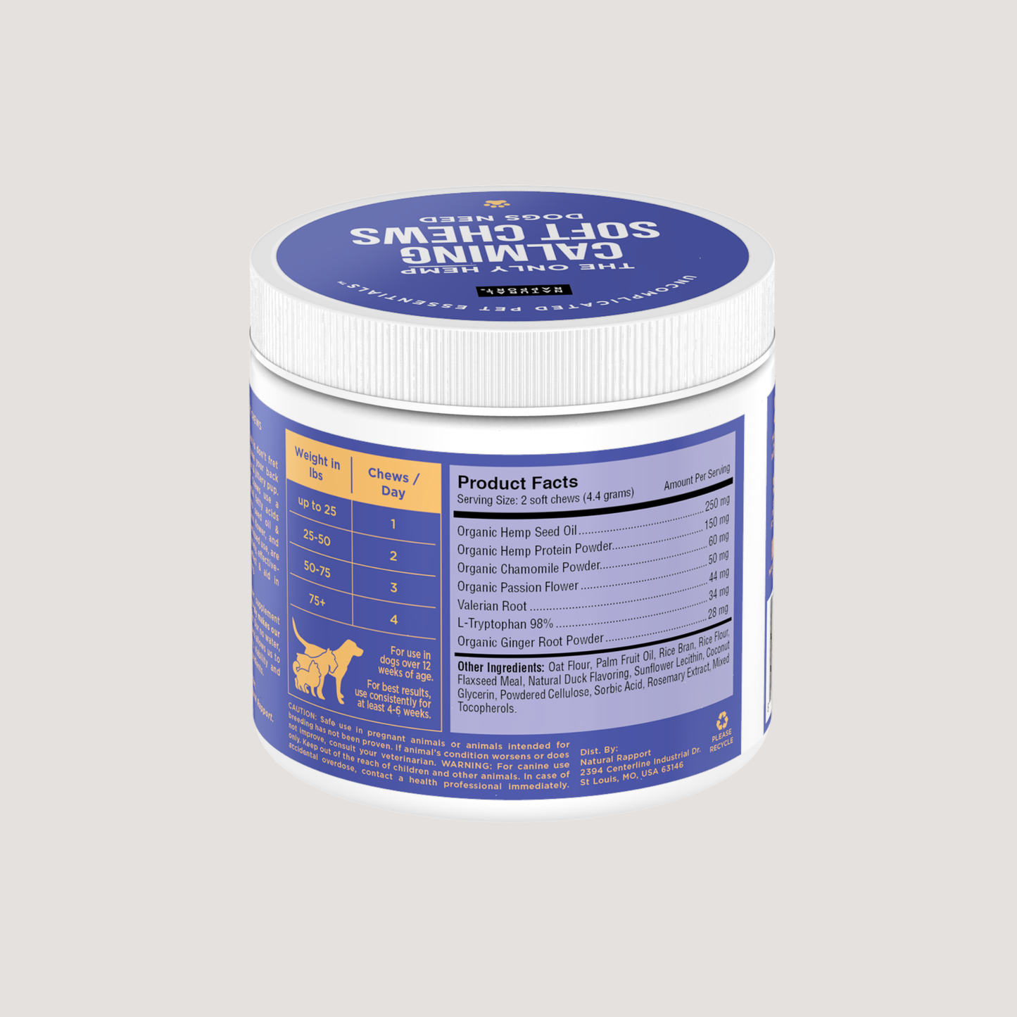The Only Hemp Calming Soft Chews Dogs Need: 120 count jar
