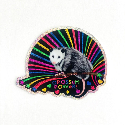 Glitter Opossum Sticker