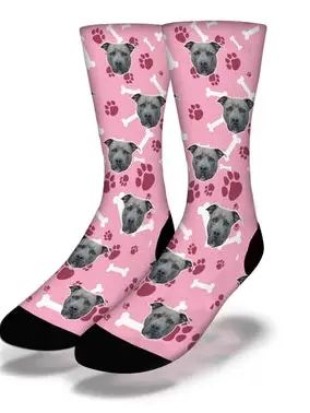 Pink Dog Bones Socks