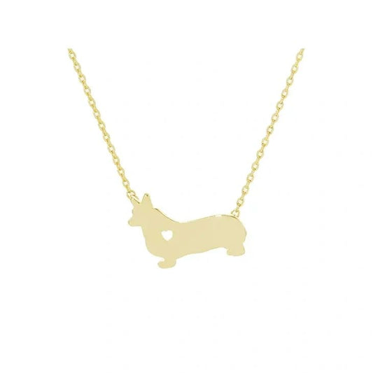 Brass Corgi Necklace