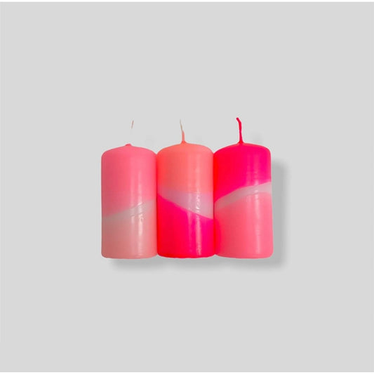 Dip Dye Neon Flamingo Candle Set