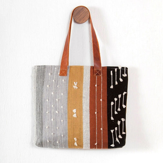 Earth Tone Handwoven Textured Tote