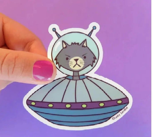 Cat UFO Sticker