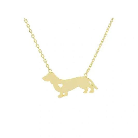 Brass Dachshund Necklace