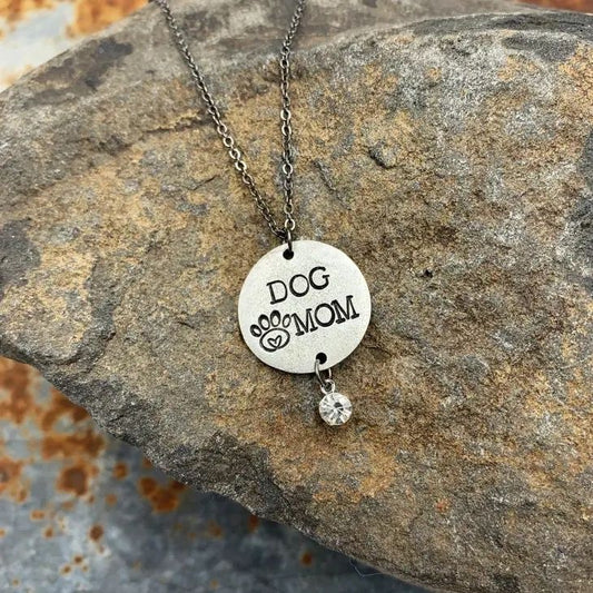 Dog Mom Necklace in Silver